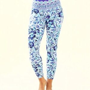 Lilly Pulitzer weekender high-rise midi legging Iris Blue High Maintenance XXS